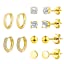 LOUMILEO 4-6Pairs Sterling Silver Stud Hoop Earrings for Women Girls,Small Gold Hoop Earrings and Stud Earrings 14K Gold Plated Small Cartilage Huggie Earring Earring Sets for Multiple Piercing