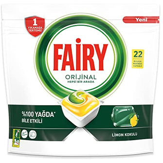 Fairy All-in-One 22 Washer Dishwasher Detergent Capsule / Tablet Lemon Fragrant