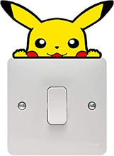 PRO CUT GRAPHICS - 1 x Peeking Pikachu Light Switch - Wall Art Nursery Sticker Skin Vinyl Decal Bedroom Girls Boys (Full Colour Print)