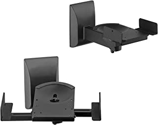 Suptek Dual Side Clamping Bookshelf Speaker Wall Mounting Bracket Adjustable for Large Surrounding Sound Speakers, Hold up to 25kgs Each Black SPM201