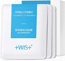 WIS Hyaluronic Acid Full Face Facial Mask, Deep Hydrating Sheet Mask, Anti-Aging Moisturizing Face Mask for Dull Dry Skin Care, Anti-Wrinkle & Fine Lines,10 Pack