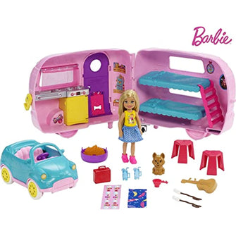 Barbie Club Chelsea Caravan Play Set, Chelsea's Puppy and Accessories FXG90