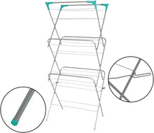 Ram 3 Tier Deluxe Airer Foldable Heavy Duty Clothes Airer With 4 CORNER HOOKS And Sock Dryer 14M Airing Capacity