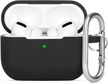 KOKOKA Case Cover Compatible with Airpods Pro 2, Soft Silicone Skin Case Cover Shock-Absorbing Protective Case for Airpods Pro 2nd Generation (2022) with Carabiner, Front LED Visible, Black