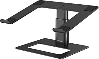 BoYata Laptop Stand, Height Adjustable Ventilated Laptop Holder for Desk, Notebook Stand Compatible with 10-17'' MacBook Pro/Air, Dell, Lenovo, Samsung, Acer, HUAWEI MateBook (Black)