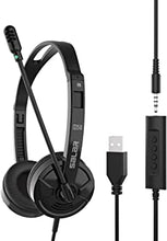JJN USB Headsets with Microphone, 3.5mm Jack Noise Cancelling Headset Stereo Headphone for PC, Laptop USB, Multi-Use USB Headsets Earphone for Call Center, Business Chat, Gaming, Teaching, etc
