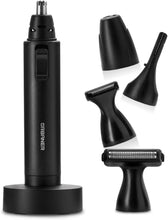 URBANER Rechargeable 4-in-1 Facial Hair Grooming Kit for Men, Waterproof Ear and Nose Hair Remover, Painless Eyebrow Trimmer, Wet and Dry Use Beard Styler, Portable Beard Shaver, MB-990