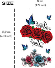 Yesallwas 4 Sheets Rose Temporary Tattoo Sticker Fake Tattoos for Women Girls Models,Waterproof Long Lasting Body Art Makeup Sexy Realistic Arm Tattoos -Rose, Flowers