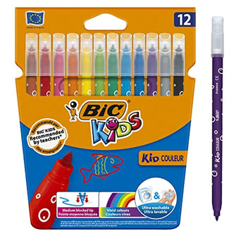 BIC Kids Kid Couleur Ultra Washable Felted Crayons 12 Colors