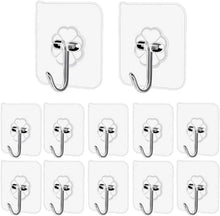 Pubiao Self Adhesive Hooks Heavy Duty Anti-Skid Traceless Sticky Hook for Kitchen Bathroom Clothes Office Ceiling Hanger -12 Pack