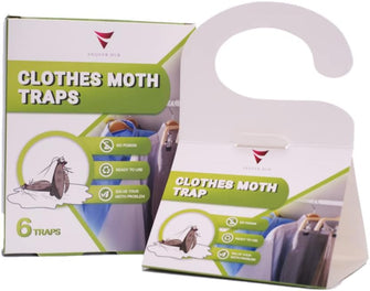 AnqeerHub, Clothes Moth Killer 6 Pack with Strong Pheromone Attractant, Non-Toxic Sticky Glue Trap for Closets and Carpet Moths, Lure, Trap and Kill Case-Bearing Webbing Cloth Moth Trap