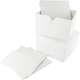 10" x 10" x 6" Deep White G Style Cake Box with Removable Lid (Pack of 10)