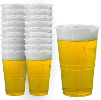 Plastic Pint Glasses 660 ML - Full Pint - (Pack of 50) - Perfect Disposable Plastic Glasses for Pint - Best Beer Cups for Any Events