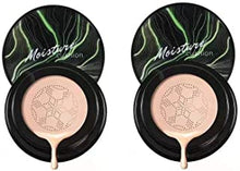 2Pcs Mushroom Head Air Cushion CC Cream Natural Moisturizing Full Coverage Foundation Brightening Pigment BB Cream Matte Foundation Set Gift For Women (Natural)