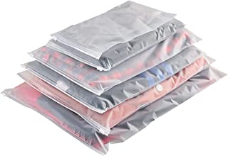 [16 Pack] Travel Storage Bags, Zipper Clothes Bags (4 Size) Plastic Zip-lock Seal Bags Reusable for Clothes, Shoes, Cosmetics