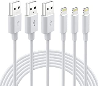 Nikolable iPhone Charger Cable 2M 3Pack, MFi Certified Lightning Cable, iPhone Charging Cord For iPhone 12 Mini 11 Pro max 11 pro Xs Max XR X 8 7 6 Plus 5s SE iPad Airpods, Lightning Charger White