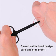 Stainless Steel Nose Hair Scissors for Trimming Facial Hair Ear Hair Eyebrow(Black)