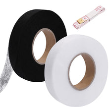 Lanjue 2 Pack 140 Yards Wonder Web Hemming Tape, 2cm Wide No Sewing Iron on Tape Roll Fabric Fusing Tape with Soft Tape Measure for Jeans Curtain Trousers Garment Cloth (Black&White)