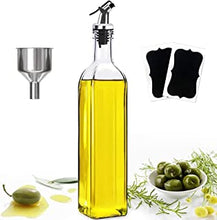 Milukon Oil Dispenser Olive Oil Bottle Drizzler Vinegar Bottle 500ml/17OZ Glass Olive Oil Dispenser Bottle for Cooking Lead-Free Glass Oil and Vinegar Bottle for Oil Vinegar Soy Etc (1 PCS)