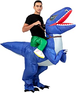 ThinkMax Inflatable Dinosaur Costumes Adult, Funny Dino Blow up Costume Halloween Cosplay Costumes-unisex