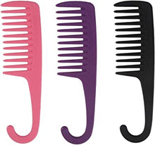 VEYLIN Wide Tooth Combs, 3 Pack Large Shower Combs with Hook for Long, Wet or Curly Hair Detangling