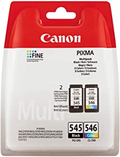 2 x Canon PG-545 CL 546/8287 B 005, 8287B005/, Original, Black/CL-546 Original Ink Cartridges Black, Cyan, Magenta, Yellow