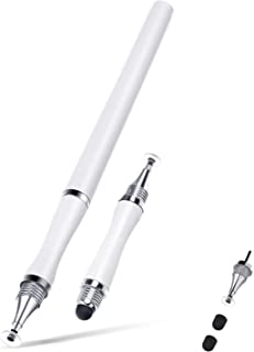 Stylus Pens for Touch Screens, Capacitive Stylus Pen for iPad, Disc & Silicone Tip2 in 1, Universal for Apple/ iPhone, iPad Pro, mini, Air, Android, Microsoft and Other Touch Screens, White