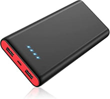 HETP Power Bank, Portable Charger [Upgraded Version 26800mAh] High Capacity Power Banks with 2 USB Ports External Battery Pack with 4 LED Lights for Smart Phones,Tablet and Other Devices, Black-Red