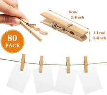 Clothes Pegs Pack of 80 Washing Pegs Heavy Duty Spring Bamboo Laundry Pegs for Washing Lines Laundry Pegs for Arts & Crafts/Card/Pictures Holders Hanging,Non Slip Laundry Pegs Fits Any Clothesline