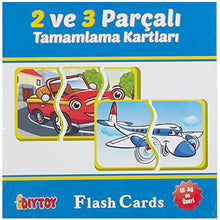 Educational Flash Card Book Preschool Vehicles 2 and 3 Piece Completion Cards