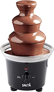 Salta Large Size Stainless Steel Chocolate Fountain Fondue Set Electric 3-Tier Machine with Hot Melting Pot Base (500ml Capacity)