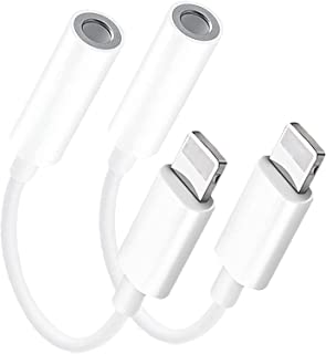[Apple MFi Certified] 2 Pack for iPhone 3.5mm Headphones Adapter, Lightning to 3.5 mm Headphone Earphone Jack Converter Audio Aux Adapter Dongle Compatible with iPhone 13 12 11 Pro XR XS Max X 8 7
