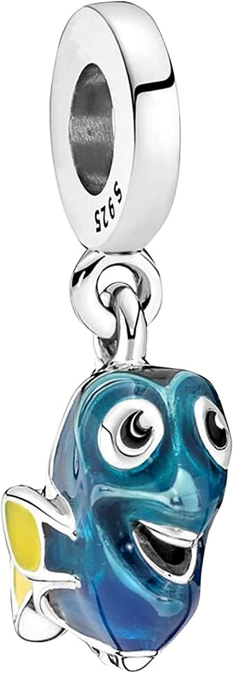 Disney Finding Dory Dangle Charm 925 Sterling Silver Pendant Charm Compatible with Pandora Charms,and Many Other UK Charm Bracelets.