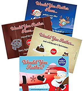 Would You Rather Christmas Game Cards - 20 A6 Postcard sized Silly Xmas Choices - stocking fillers - Christmas Games Families - Christmas Eve Box Fillers - stocking fillers