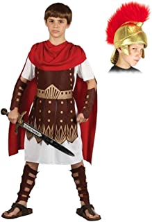 A2ZFD Boys Roman Centurion Gladiator Sparticus Fancy Dress COSTUME + ROMAN HELMET (SOFT FABRIC): Size: 8 - 10 years