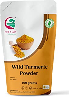 Kasturi Turmeric Powder for Face | 100g | Wild Turmeric Powder | Curcuma Aromatica | Amba haldi | Aka Kasthuri Manjal Powder | Turmeric Face Mask | Get clear and Glowing Skin Naturally | Yogi's Gift®