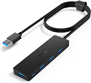 Aceele USB Hub 3.0 With Extended 120cm Cable, Ultra thin USB Hub to 4 USB 3.0 Extension, Compatible With Desktop Computers, MacBook Pro / Air, iMac, Surface Pro, PS 4 And Other Laptops