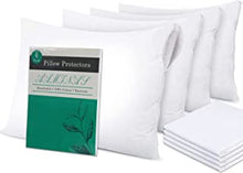 AAMINA’S Pillow Protectors pack of 4 Zipped - 100% Cotton & Breathable White Pillow Cases - UK Standard Size 50x75cm