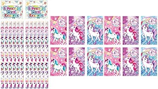 Henbrandt 12 X Unicorn Notebooks & Unicorn Pencils