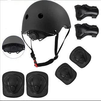 7 In 1 Adjustable Helmet, Knee, Elbow & Wrist Pad Set Suitable for Ages 3-10yrs Girls Boys | Kids Skateboard Accessories | Kids Bike | Complete Safety Set for Kids Scooter Cycling