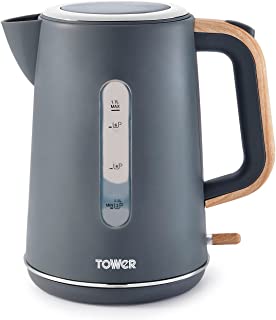 Tower Scandi T10037G Rapid Boil Kettle, 1.7L, 3kW, Grey