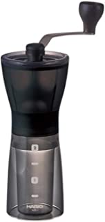 Hario, Transparent Black Mini Mill Plus | Compact & Adjustable Hand Coffee Grinder with Ceramic Burrs, Plastic