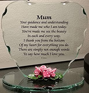 Glass Heart Plaque with Sayings Ornament