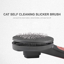 Sunydog Cat Self Cleaning Slicker Brush Dog Brush Pet Push Hair Comb Pet Grooming Tool Stainless Steel Pins for Shedding and Grooming