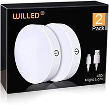 Dimmable Touch Light | WILLED Buit-in 1000mAh Large Battery Rechargeable LED Tap Lights | Magnet Stick on Closet Light | Portable LED Puck Night Lights for Cabinet Wardrobe Counter Kitchen Bedroom