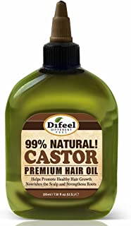 Difeel Premium 99% Natural Castor Hair Oil, Helps Promote Healthy Hair Growth, Nourishes Scalp & Strengthens Roots 235 ml