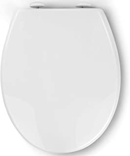 Pipishell Soft Close Toilet Seat, Toilet Seat with Quick Release for Easy Clean, Simple Top Fixing, Standard Toilet Seats White with Adjustable Hinges, O Shape