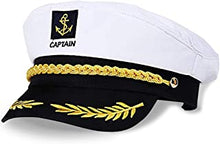 NETUME Sailor Captains Hat, Sailors Hat for Adults Captain Cap Sailor Costume Accessories, Adult Party Hats Navy Hat Captain Costume Sailors Outfit Men for Sea Yacht Parties and Cosplay (White)