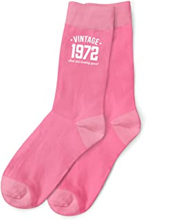 D Design Invent Print! 50th Birthday Gift Pink Ankle Socks Present for Women 50 Ladies Size 4-7