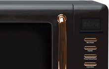 Haden Salcombe Black Microwave  Defrost, Reheat & Cooking Functions - 800w microwave - 20 Litre - Digital Timer - 6 Power Levels - Black and Copper